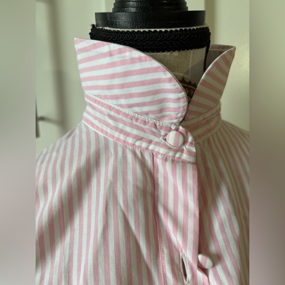 Vintage Pink and White Striped Button-Up Shirt - Picture 2 of 4